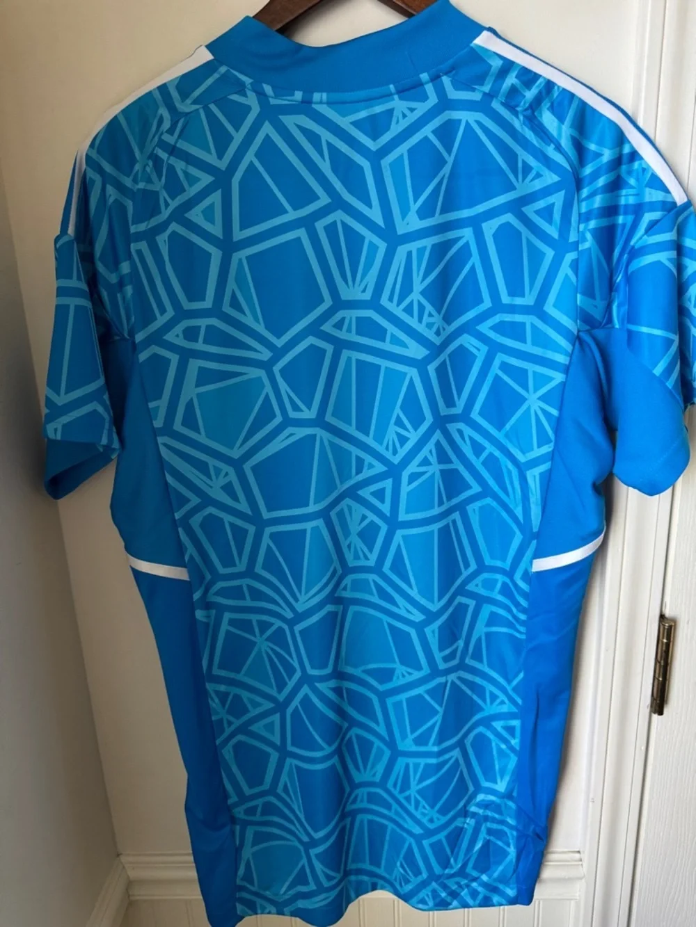 Adidas Men's Soccer Geometric Blue Jersey Medium